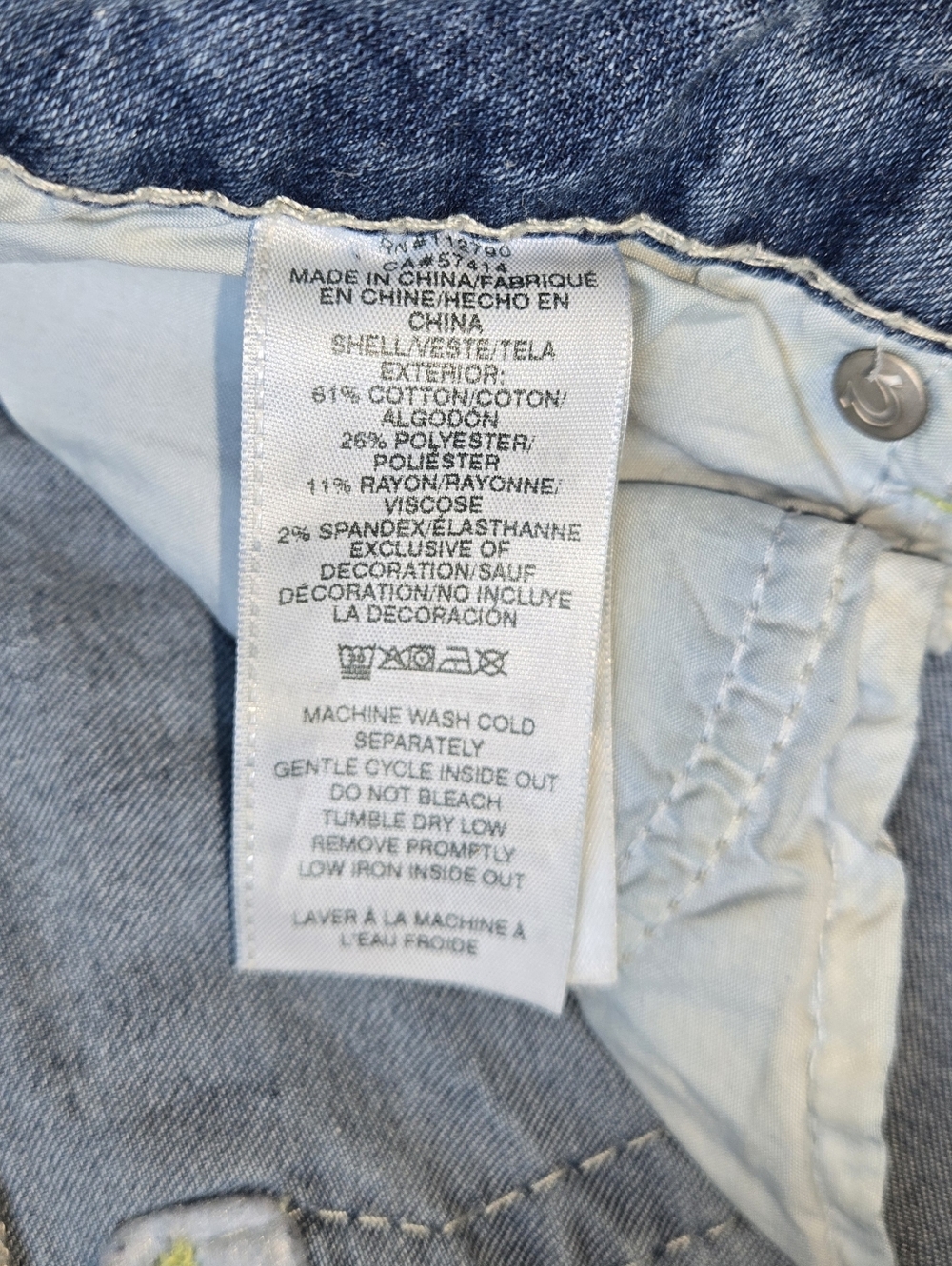 True Religion Jennie Curvy Low Rise Super Skinny Jeans Size 26 Neon Stitch Y2K - Picture 6 of 11